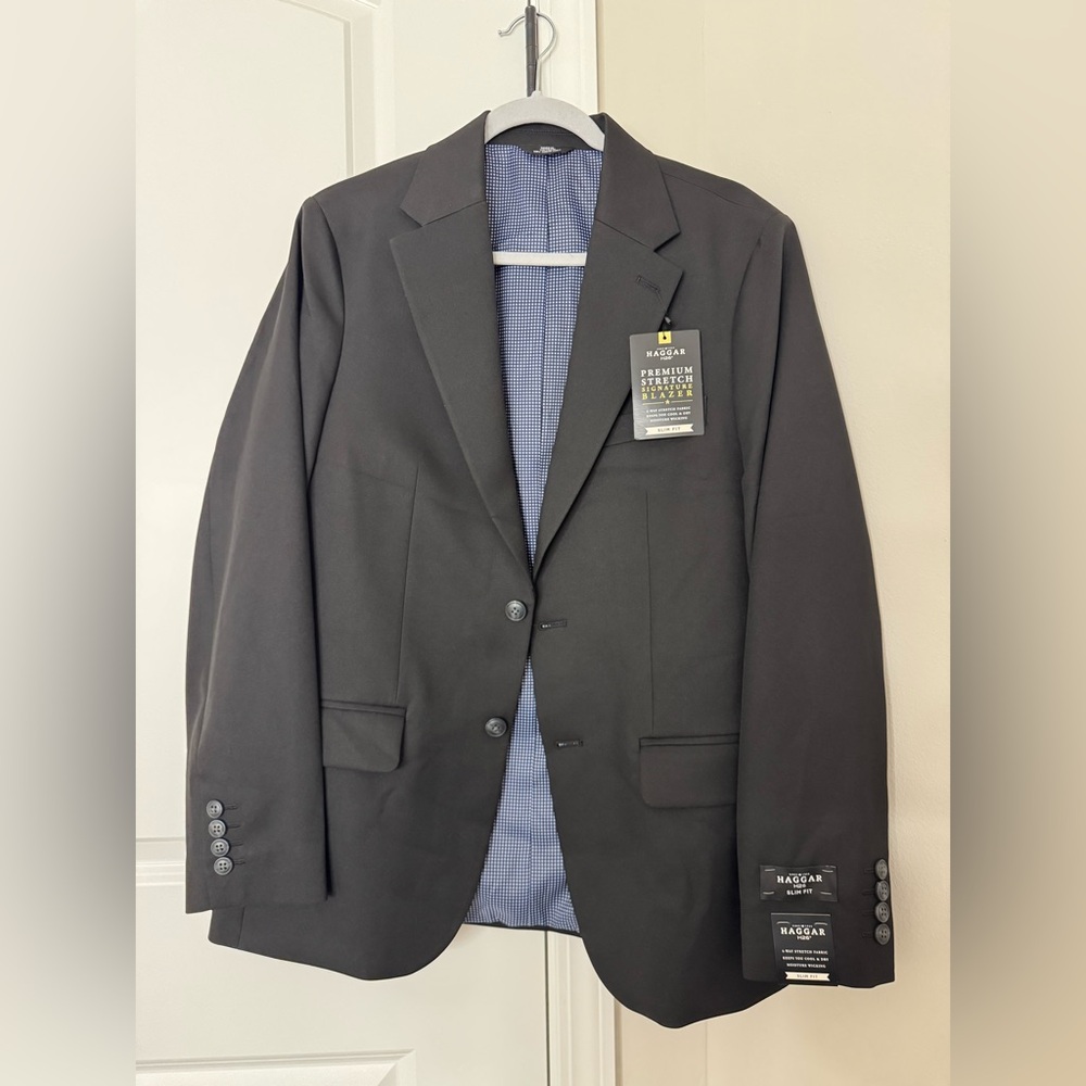 Haggar H26 Men's Flex Series Slim Fit Blazer - Black